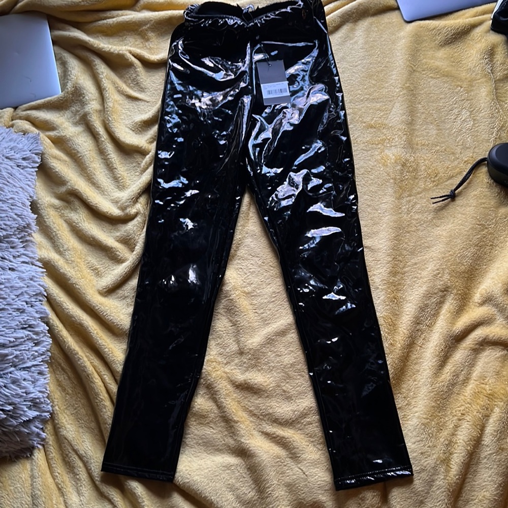 Black Shiny Vinyl Leggings
